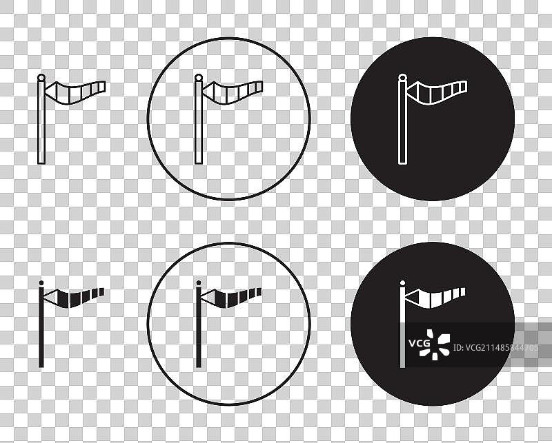 强风吹拂的旗帜图标合集，风速图片素材