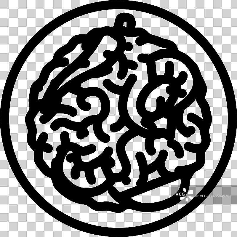 泰式炒河粉美食线条图标图片素材