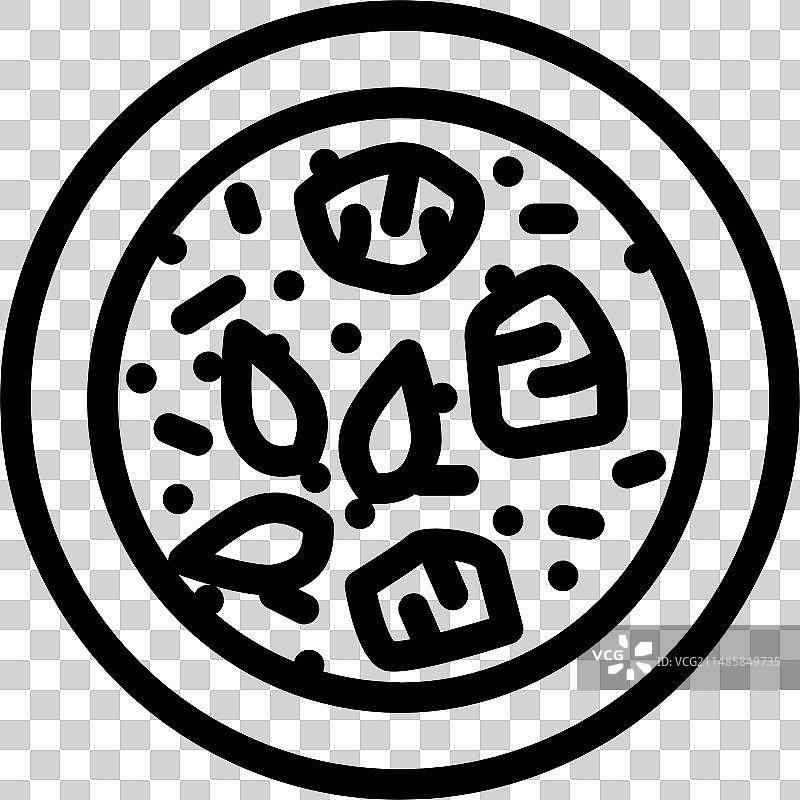 泰式红咖喱菜肴线性图标图片素材