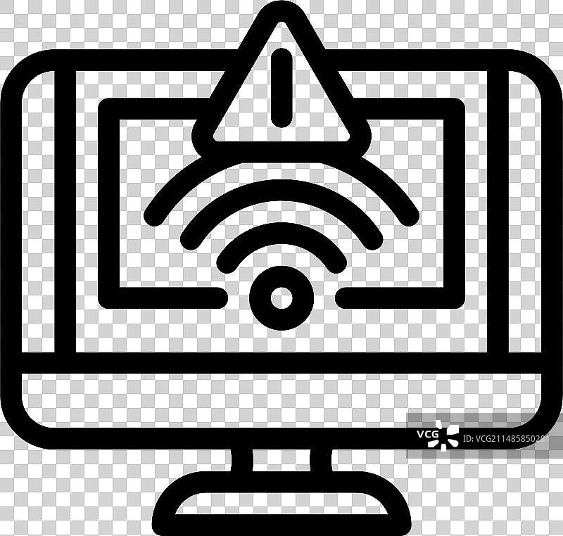 网络故障维修电脑线条图标图片素材