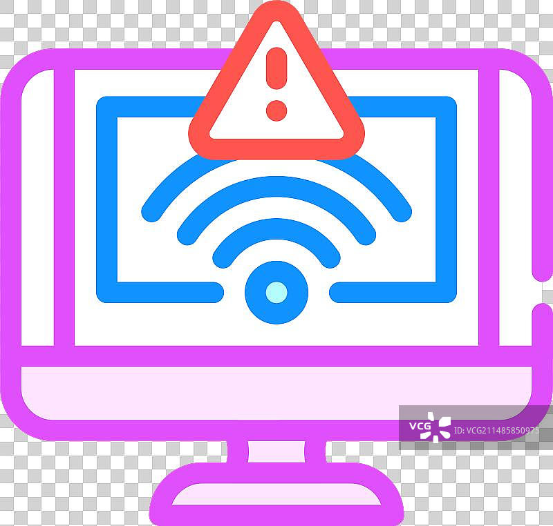 网络故障电脑维修彩色图标图片素材