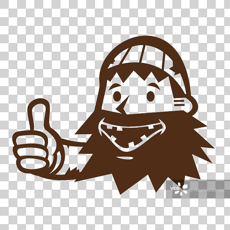 卡通流浪汉点赞图片素材