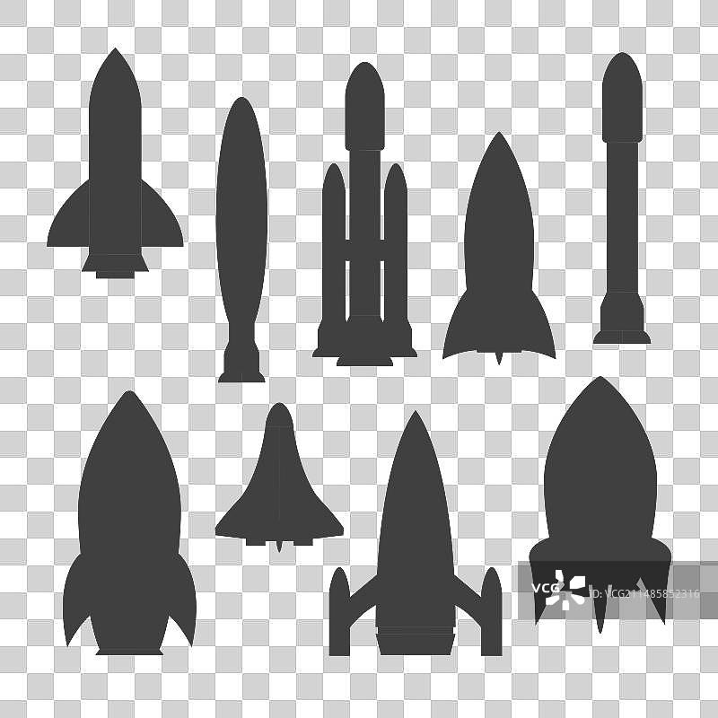 火箭轮廓宇航员飞行器图片素材
