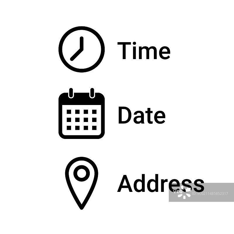 日期时间地址邀请函图标图片素材
