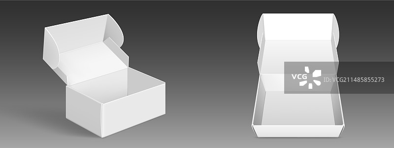 白色纸板打开的空盒子模型图片素材