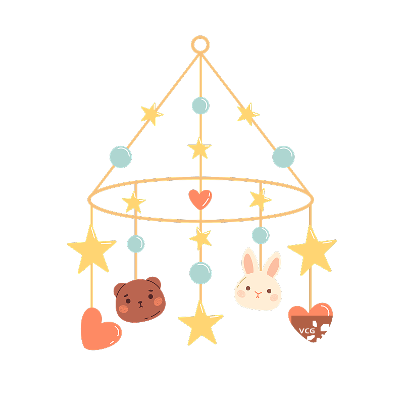 婴儿床旋转悬挂玩具图片素材