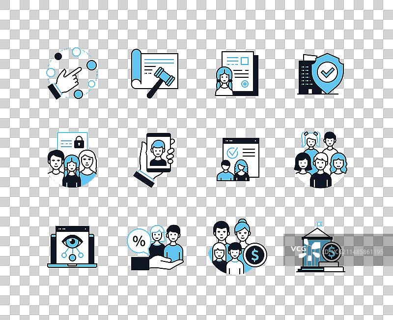 寄养家庭与收养线性设计图片素材