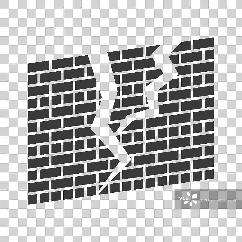 砖墙废墟标志图标图片素材