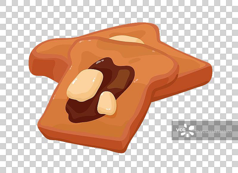 涂有黄油果酱的美味香脆烤面包图片素材