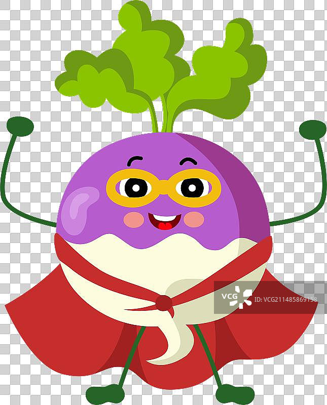 传统风格的新鲜萝卜吉祥物图片素材