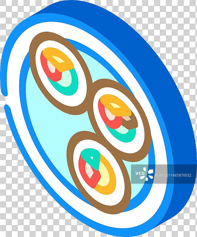 韩式紫菜包饭2.5D图标图片素材