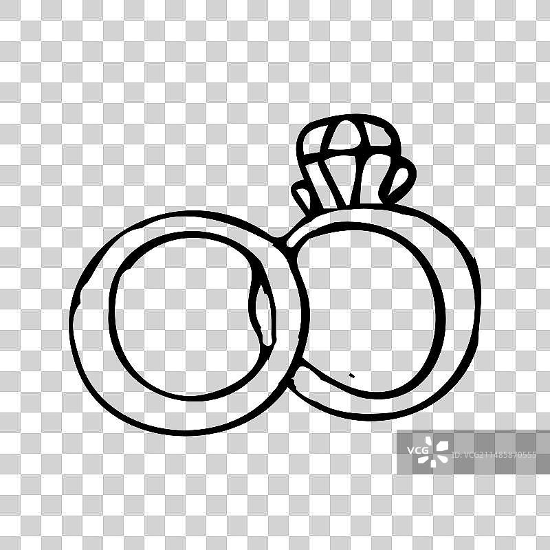 手绘结婚戒指草图图片素材