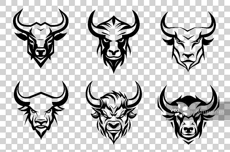 愤怒的公牛头标志图片素材