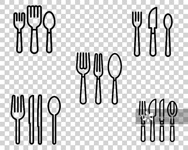 白色背景上的勺子和叉子图片素材