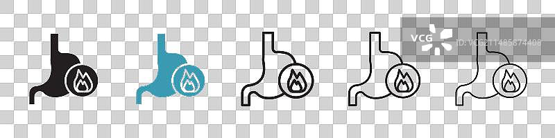 胃酸反流不适图标合集图片素材