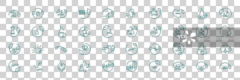 美容护肤品乳霜图标套装图片素材