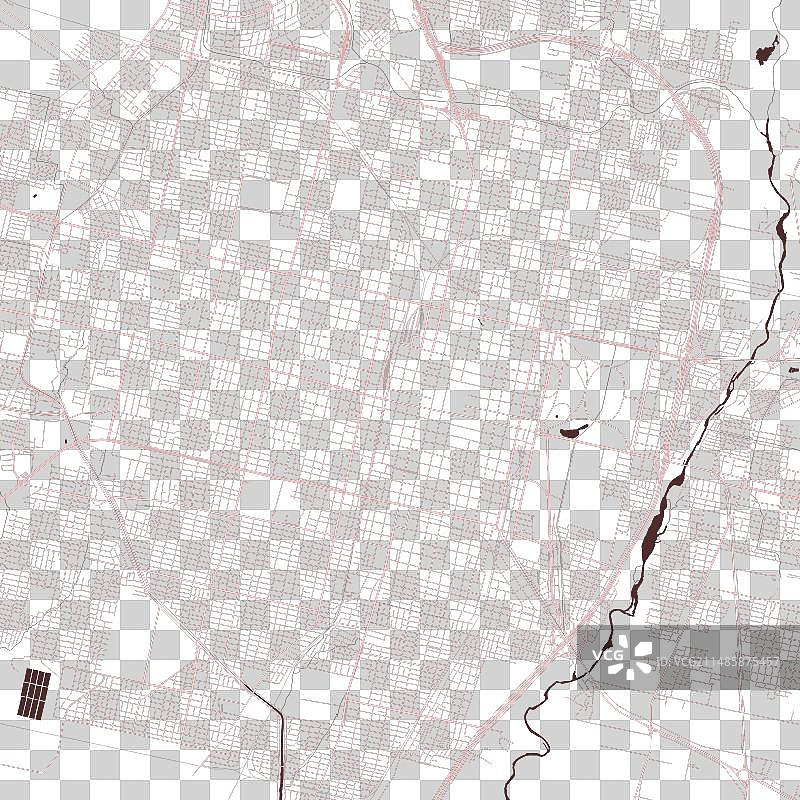 红色阿根廷圣米格尔-德图库曼详细地图图片素材