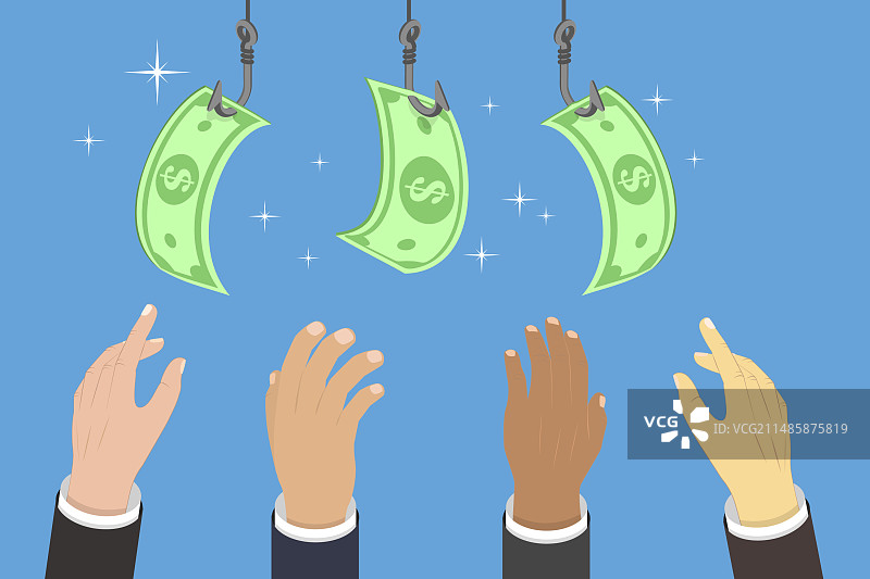 2.5D扁平风金钱图片素材