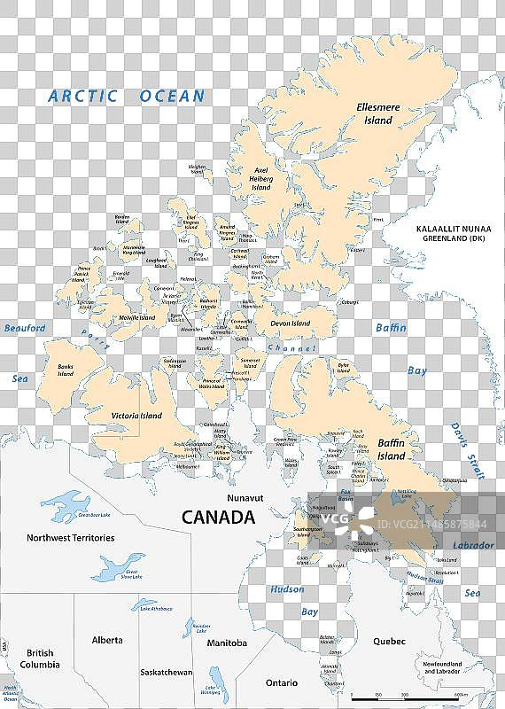 加拿大北极群岛详细地图图片素材
