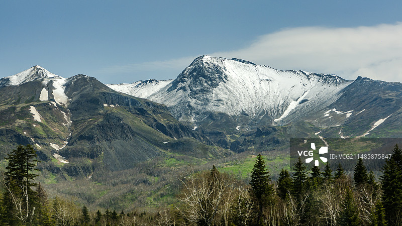 长白山初夏雪山图片素材
