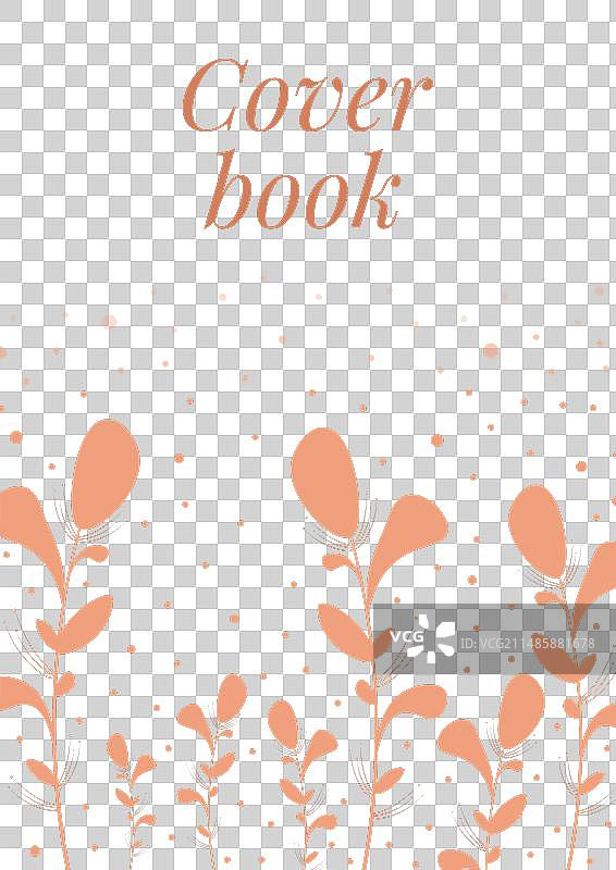 抽象花卉风格A4书籍封面图片素材