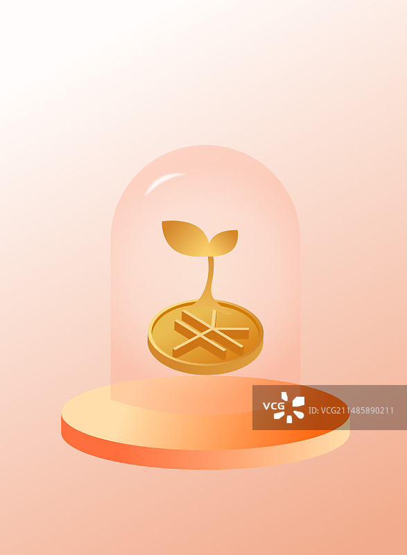 金融财富投资理财金币金色矢量插画竖版图片素材