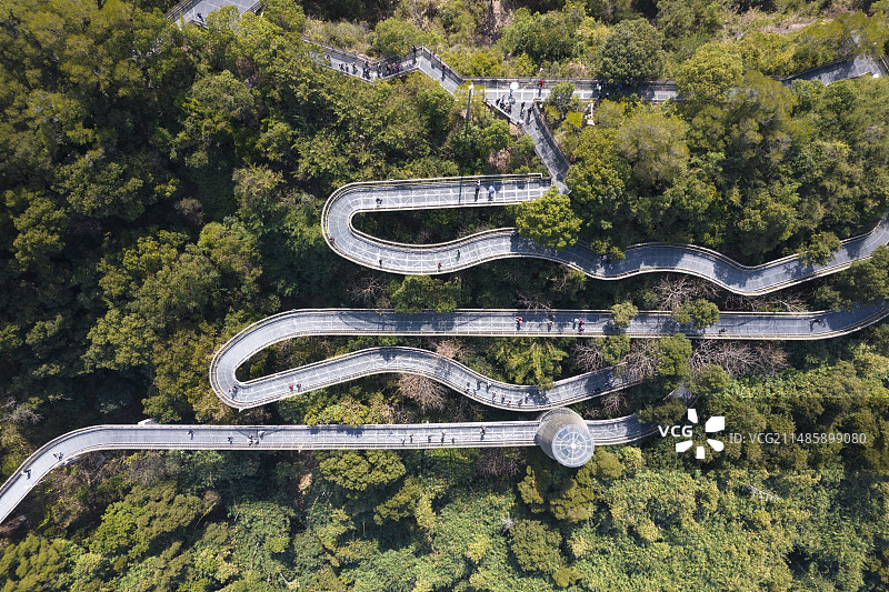 福州市金牛山福道航拍图片素材