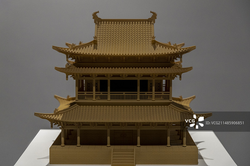 中国秦腔艺术博物馆“秦腔历史文化展”：陕西省大荔县东岳庙乐楼（模型）图片素材