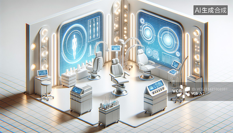 【AI数字艺术】医美，生物科技，美容护肤。医疗诊所图片素材