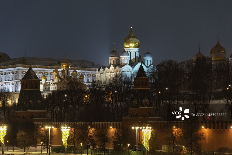 克里姆林宫的冬夜图片素材