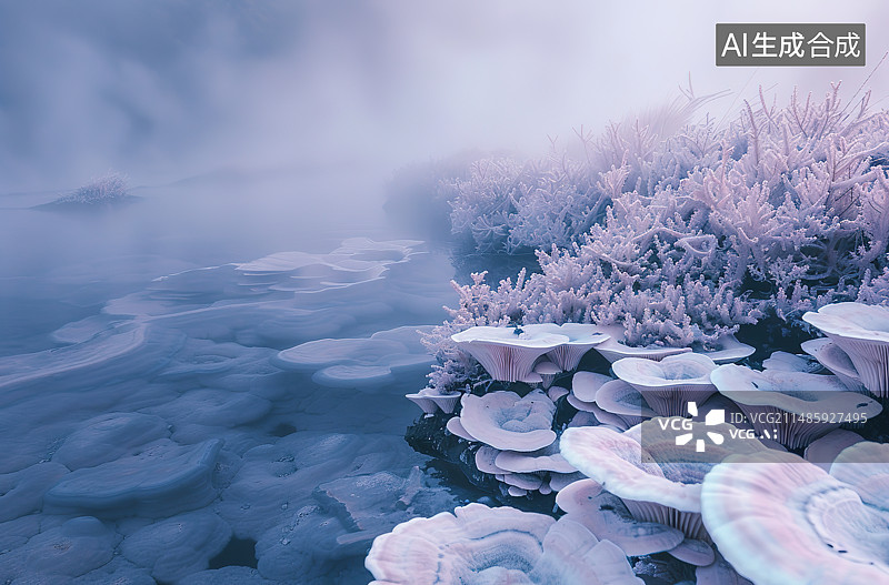 【AI数字艺术】冬季的冰山和浮冰图片素材