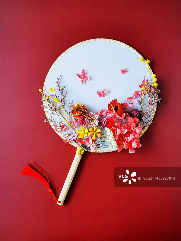 静物：DIY团扇图片素材