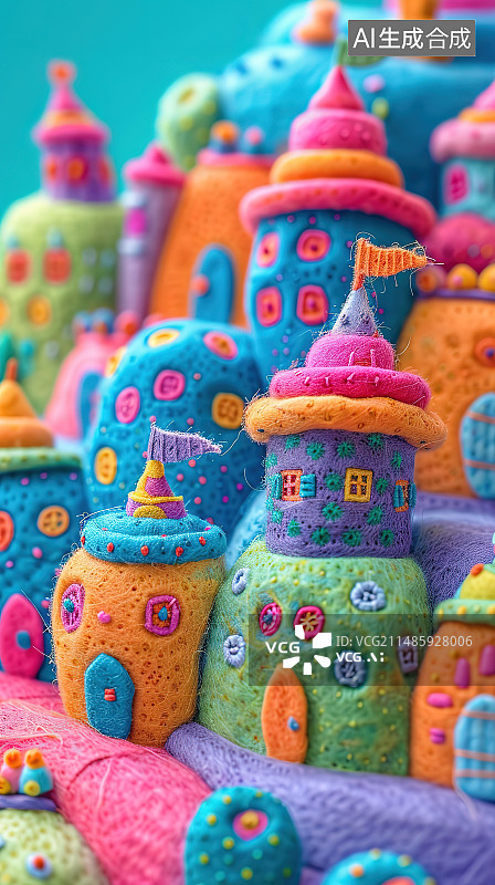 【AI数字艺术】市面上出售的多色玩具特写镜头图片素材