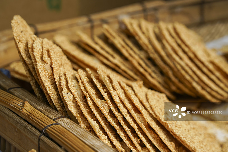 淄博周村烧饼特写图片素材