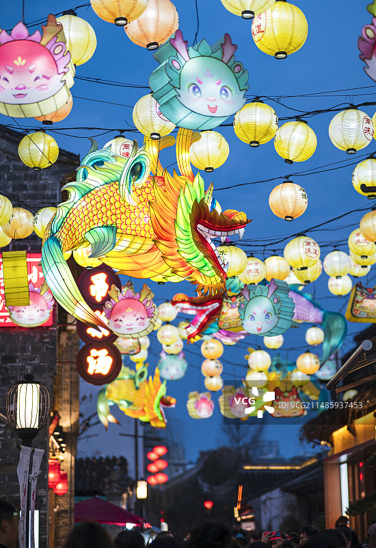 南京老门东龙年璀璨夜景图片素材
