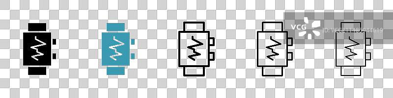 智能健身追踪手表图标集图片素材