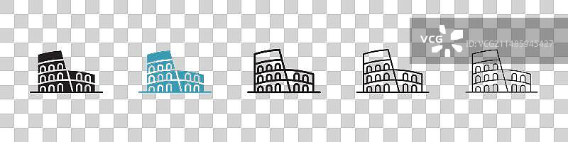 古罗马斗兽场标志，罗马建筑旅行图片素材