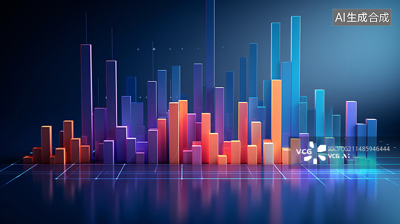 【AI数字艺术】金融科技曲线图表背景，商业数据图概念插图金融科技曲线图表背景，商业数据图概念插图图片素材