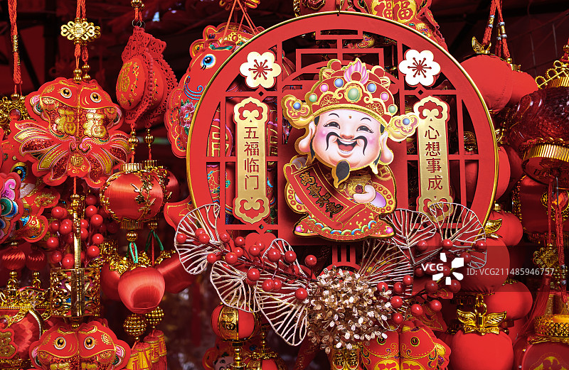 市面上出售的装饰品特写镜头图片素材