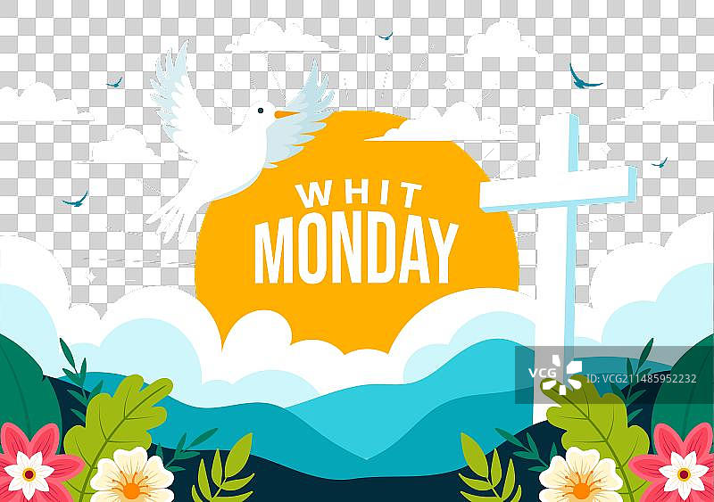 基督教圣灵降临节与鸽子图片素材