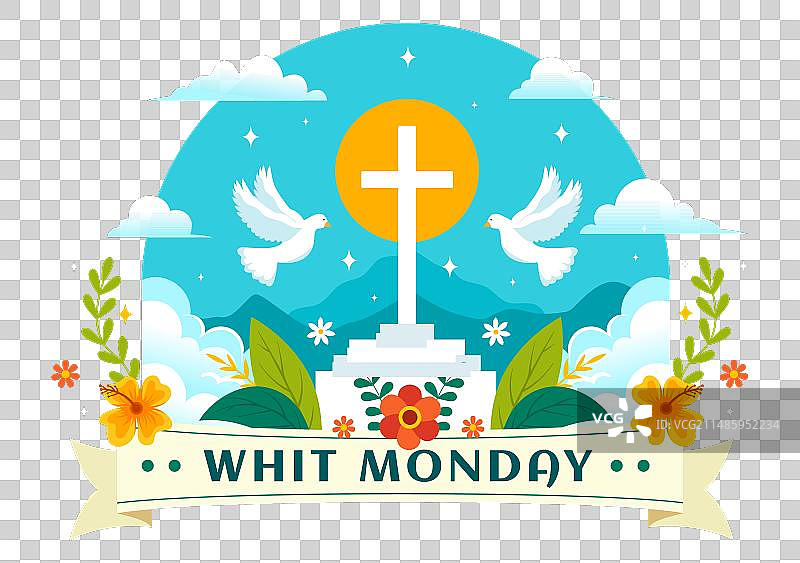 基督教圣灵降临节与鸽子图片素材