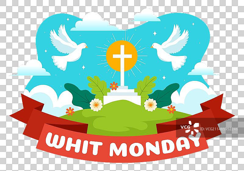 基督教圣灵降临节与鸽子图片素材