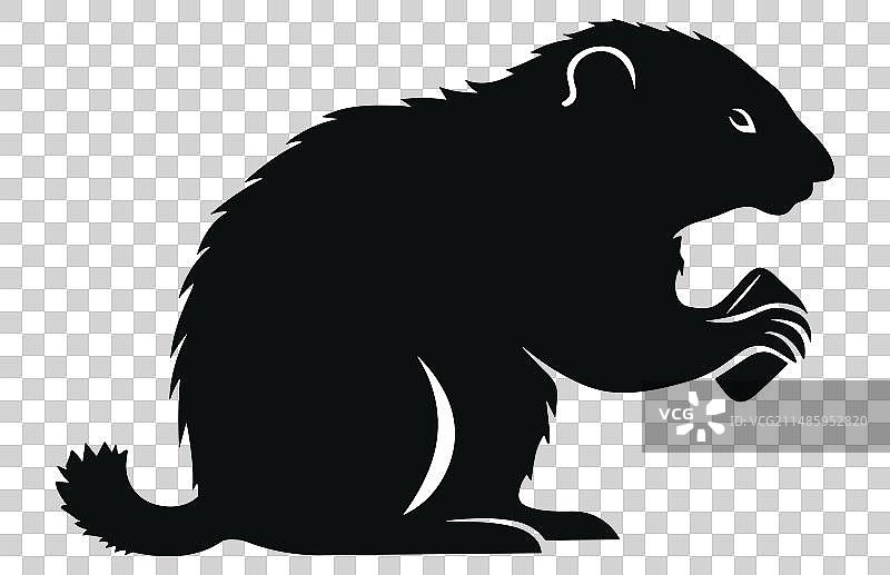 思考的土拨鼠剪影设计图片素材