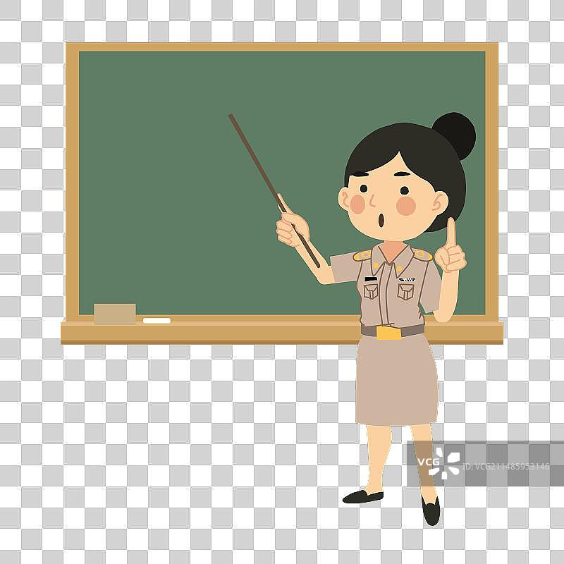 教室学习场景：亚洲女教师授课图片素材