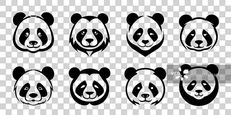 熊猫图标抽象设计模板图片素材