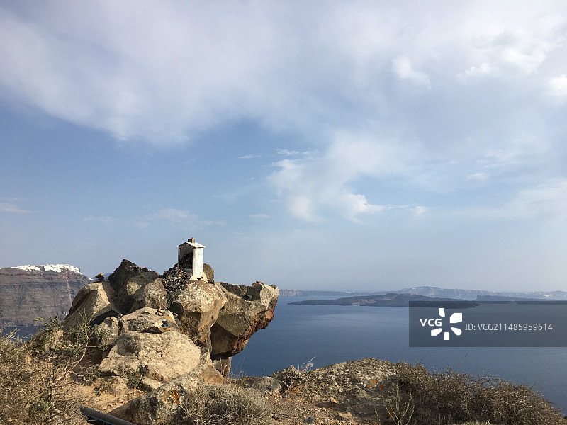 希腊圣托里尼徒步风景图片素材
