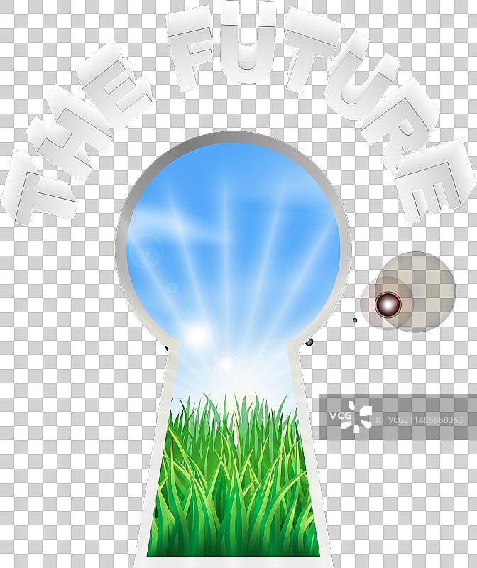 未来钥匙孔概念图片素材