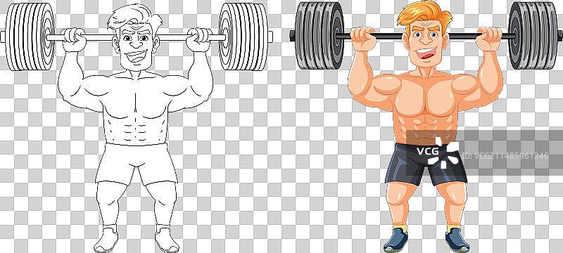 健壮男人举重图片素材