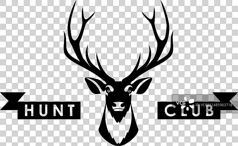 狩猎俱乐部的鹿头和banner图片素材