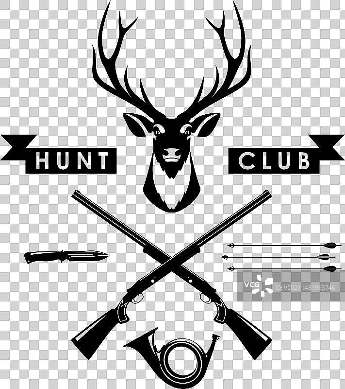 鹿头木箭刀交叉狩猎图片素材